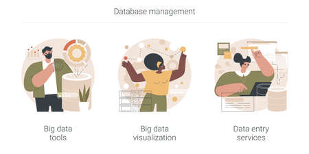 Database management abstract concept vector illustrations.のイラスト素材