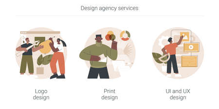 Design agency services abstract concept vector illustrations.のイラスト素材