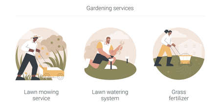 Gardening services abstract concept vector illustrations.のイラスト素材