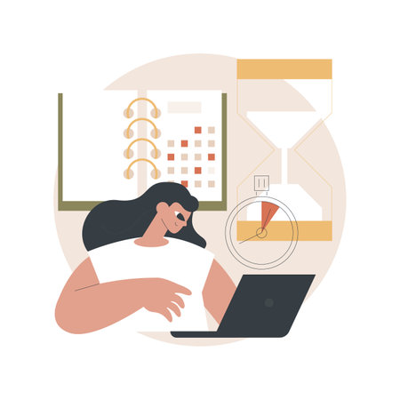 Time management abstract concept vector illustration.のイラスト素材