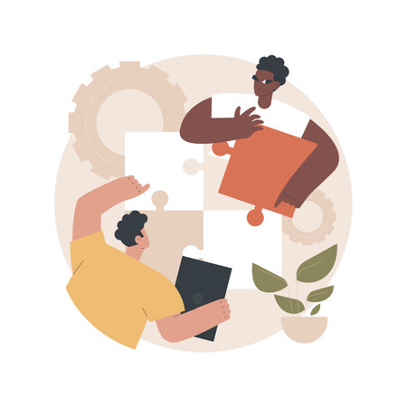 Collaboration abstract concept vector illustration.のイラスト素材