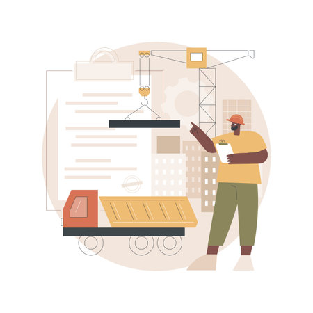 Building industry license abstract concept vector illustration.のイラスト素材