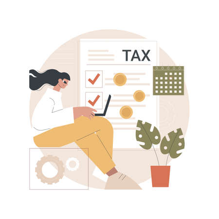 Filing taxes by yourself abstract concept vector illustration.のイラスト素材