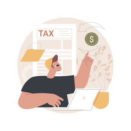 Income tax and benefit return abstract concept vector illustration.のイラスト素材