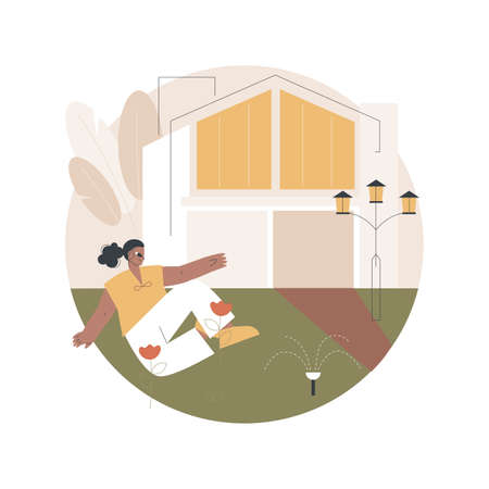 Detached house abstract concept vector illustration.のイラスト素材