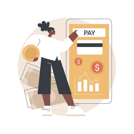 Bank account abstract concept vector illustration.のイラスト素材