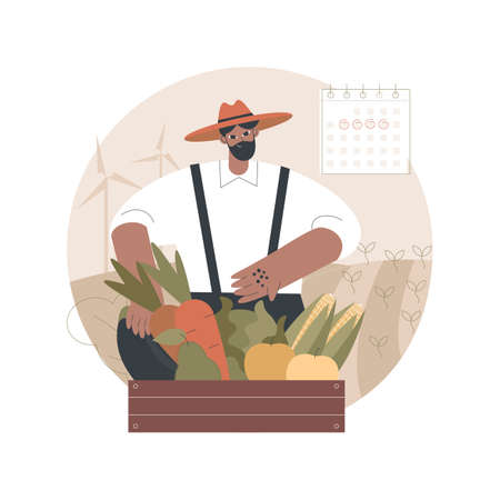 Biodynamic farming abstract concept vector illustration.のイラスト素材