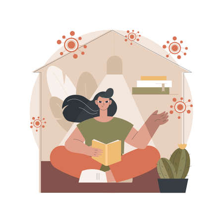 Self isolation abstract concept vector illustration.のイラスト素材