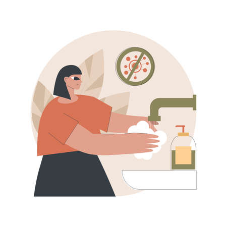 Wash your hands abstract concept vector illustration.のイラスト素材