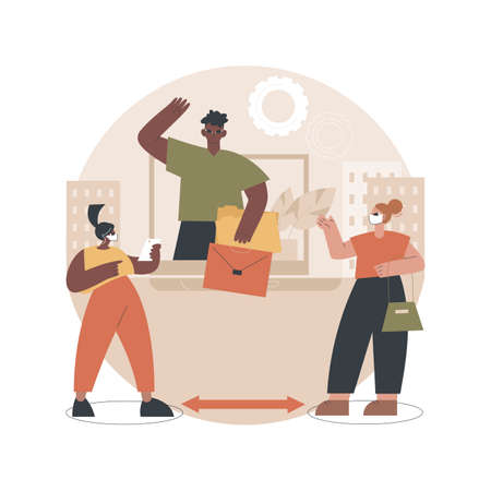 Keep distance abstract concept vector illustration.のイラスト素材