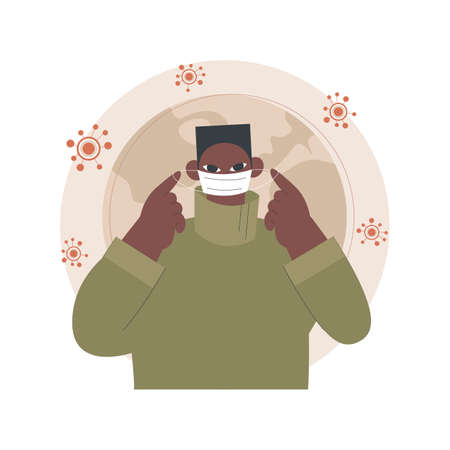 Wear a mask abstract concept vector illustration.のイラスト素材
