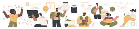 Gadgets and technologies vector elements setのイラスト素材