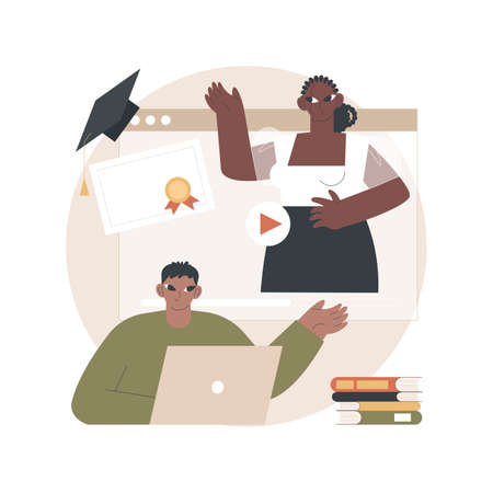 Online courses abstract concept vector illustration.のイラスト素材