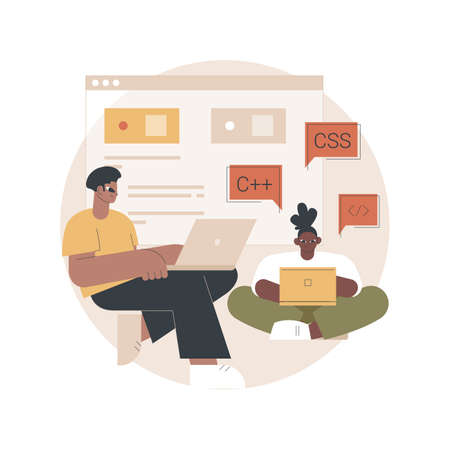 Coding workshop abstract concept vector illustration.のイラスト素材
