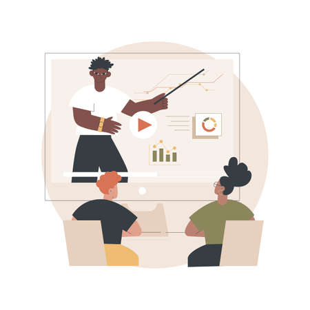 Online workshop abstract concept vector illustration.のイラスト素材