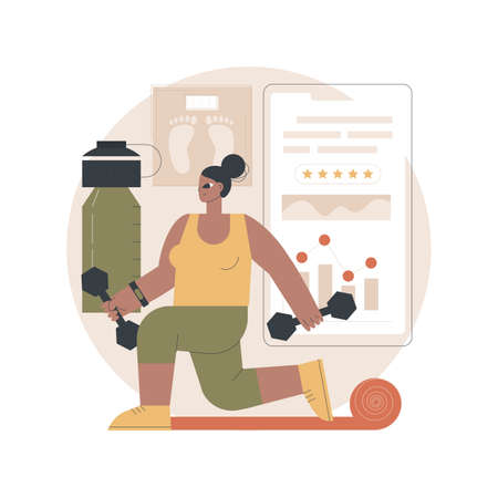 Connected workout abstract concept vector illustration.のイラスト素材