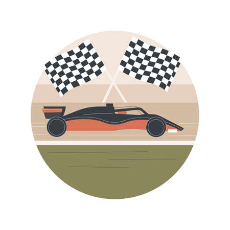 Car race abstract concept vector illustration.のイラスト素材