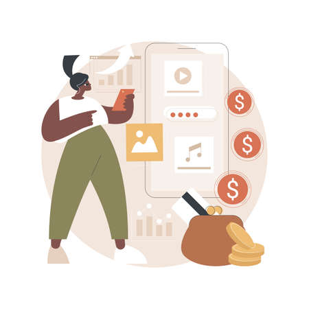 App monetization abstract concept vector illustration.のイラスト素材