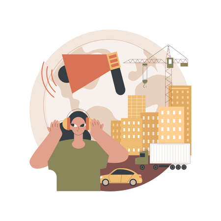 Noise pollution abstract concept vector illustration.のイラスト素材
