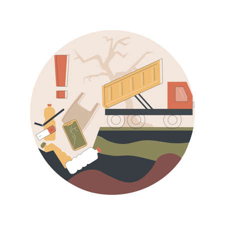 Soil pollution abstract concept vector illustration.のイラスト素材