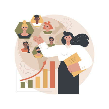 Population growth abstract concept vector illustration.のイラスト素材