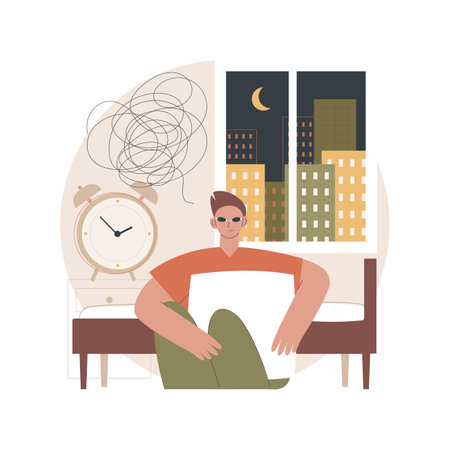 Sleep disturbances abstract concept vector illustration.のイラスト素材