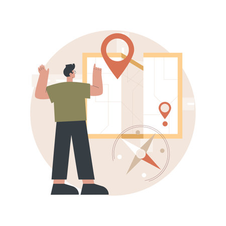Maps abstract concept vector illustration.のイラスト素材
