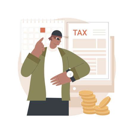 Tax year abstract concept vector illustration.のイラスト素材