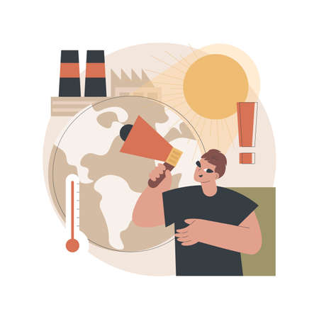 Global warming abstract concept vector illustration.のイラスト素材
