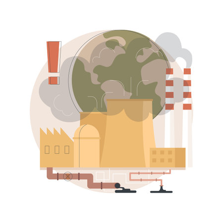 Industrial pollution abstract concept vector illustration.のイラスト素材