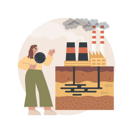 Groundwater pollution abstract concept vector illustration.のイラスト素材