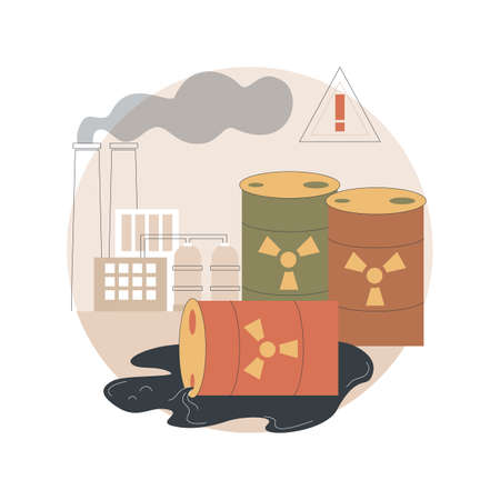 Radioactive pollution abstract concept vector illustration.のイラスト素材