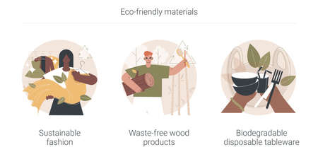 Eco-friendly materials abstract concept vector illustrations.のイラスト素材