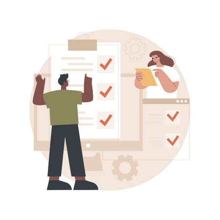 Online survey abstract concept vector illustration.のイラスト素材
