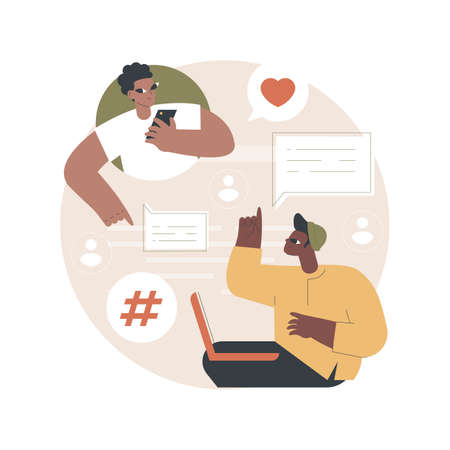 Microblog platform abstract concept vector illustration.のイラスト素材