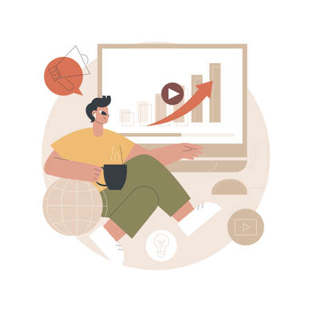 Video content marketing abstract concept vector illustration.のイラスト素材
