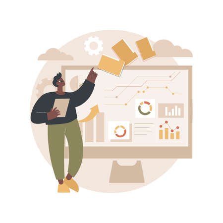Business intelligence dashboard abstract concept vector illustration.のイラスト素材