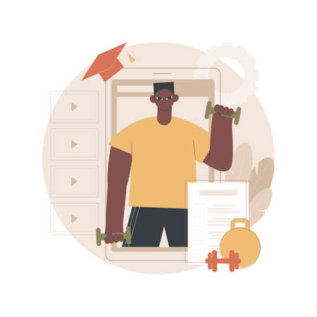 Online coach abstract concept vector illustration.のイラスト素材