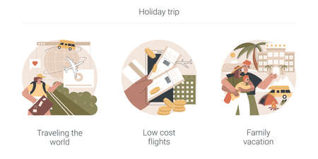 Holiday trip abstract concept vector illustrations.のイラスト素材