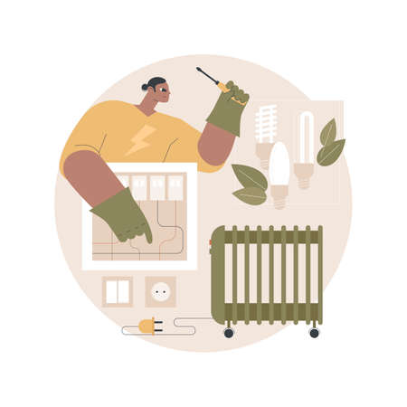 Electrician services abstract concept vector illustration.のイラスト素材
