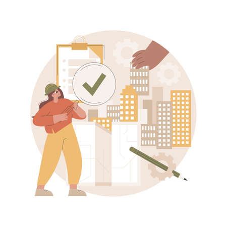 Construction quality control abstract concept vector illustration.のイラスト素材