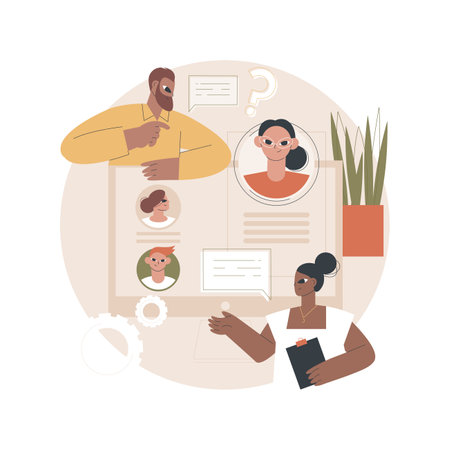 Discussion abstract concept vector illustration.のイラスト素材