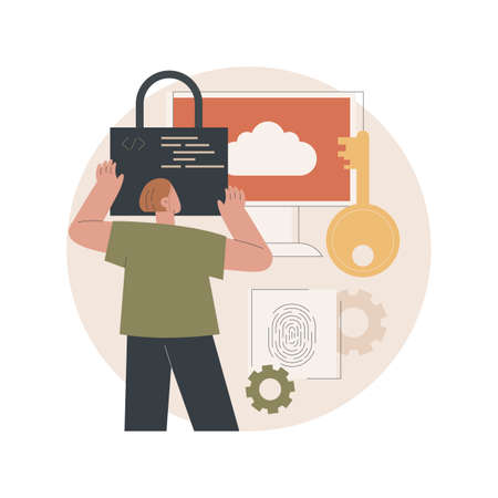 Data protection abstract concept vector illustration.のイラスト素材