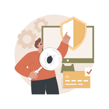 Cyber security software abstract concept vector illustration.のイラスト素材