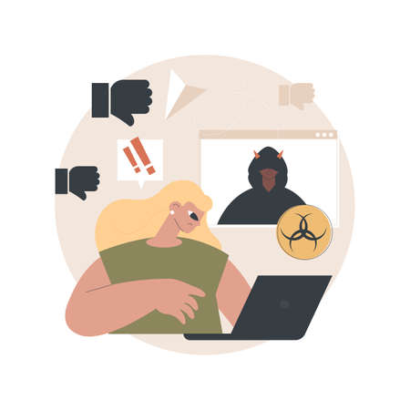 Internet trolling abstract concept vector illustration.のイラスト素材
