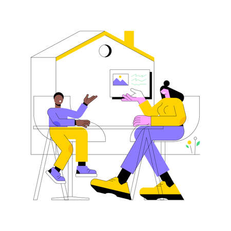 Home schooling abstract concept vector illustration.のイラスト素材