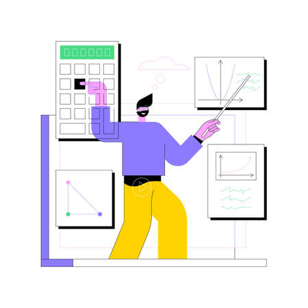Online math tutoring abstract concept vector illustration.のイラスト素材