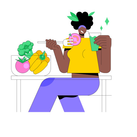 Raw veganism abstract concept vector illustration.のイラスト素材
