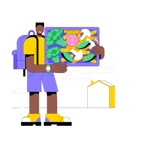 Assorted snack pack abstract concept vector illustration.のイラスト素材