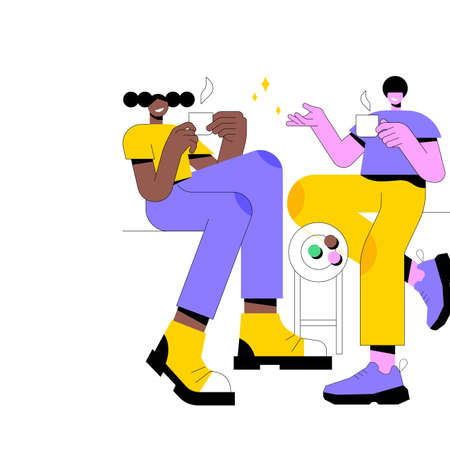 Coffee break abstract concept vector illustration.のイラスト素材